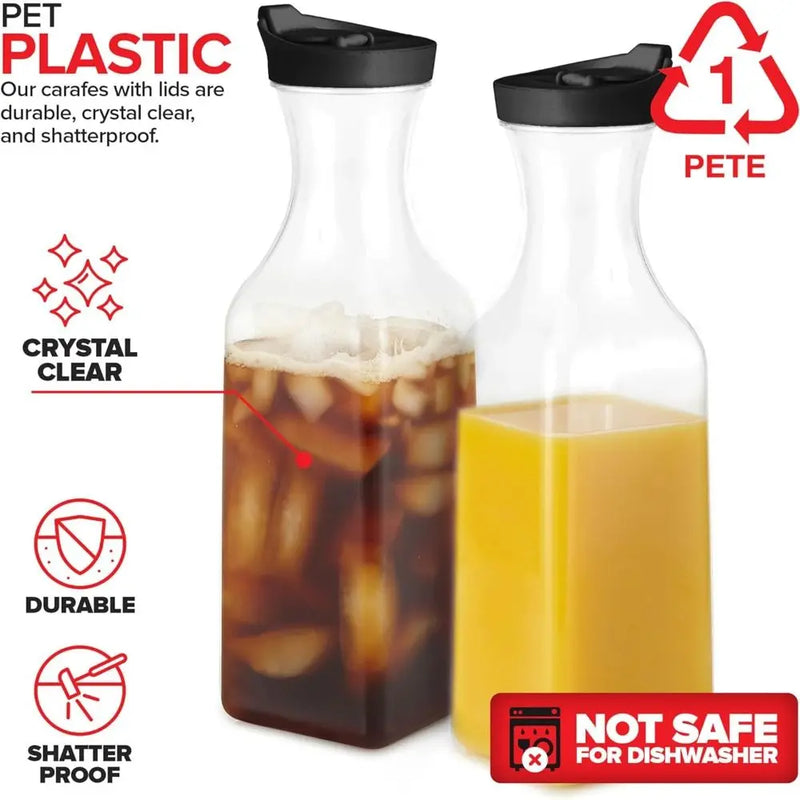 Carafe a jus plastique 1000ml avec couvercle refrigerateur