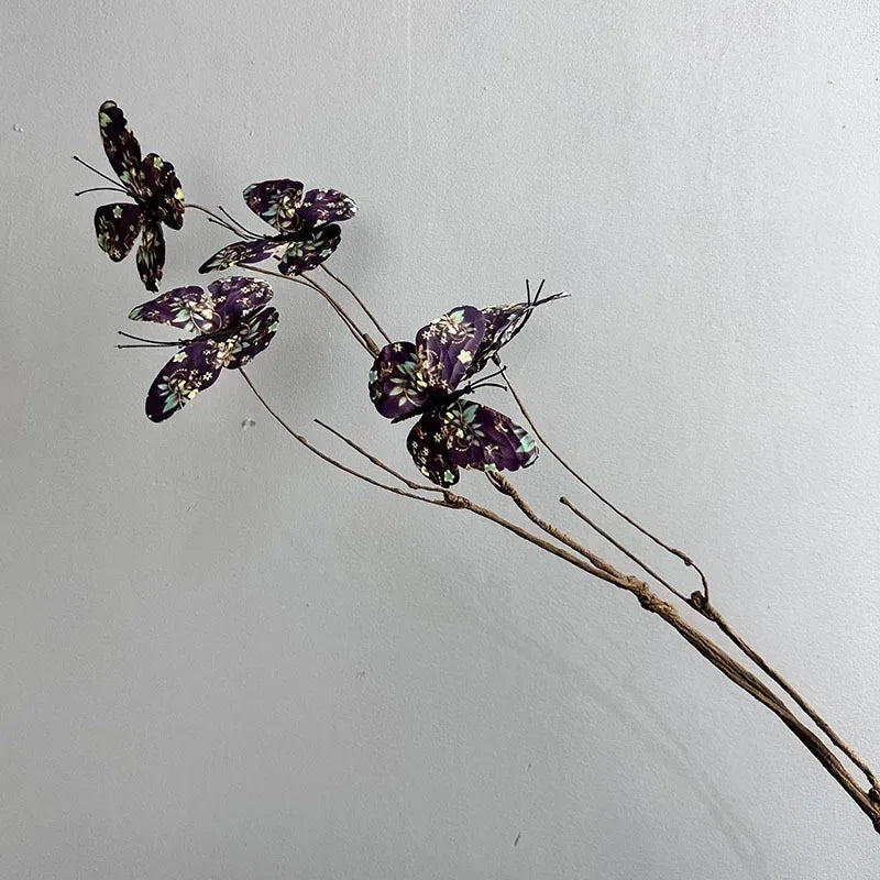 branche de papillon artificielle avec fausses fleurs décoratives pour jardin - vue 13 sur 13