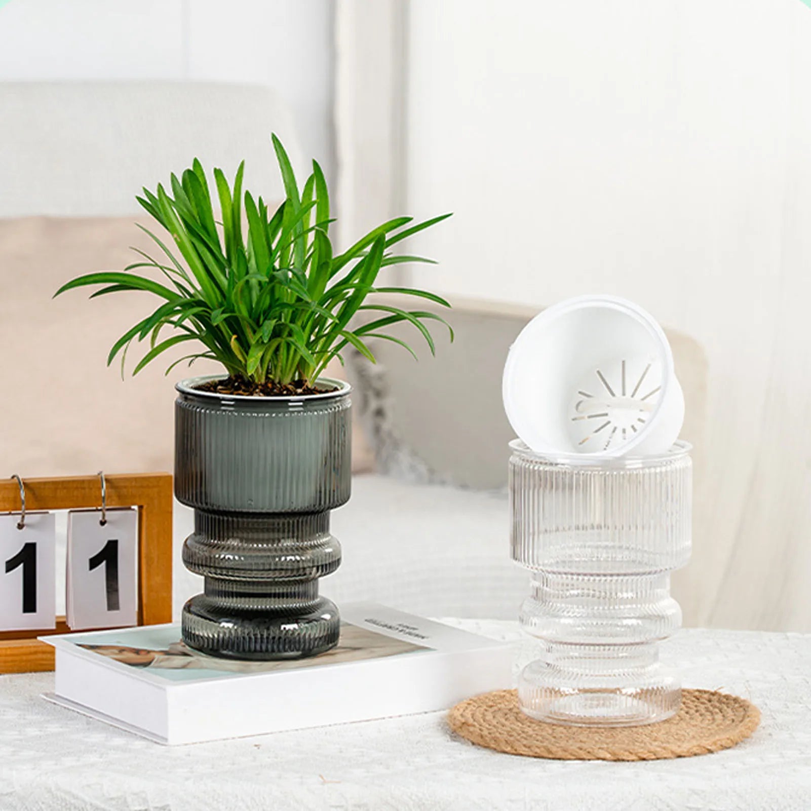 pot de fleurs hydroponique avec arrosage automatique décoration jardin - vue 4 sur 15