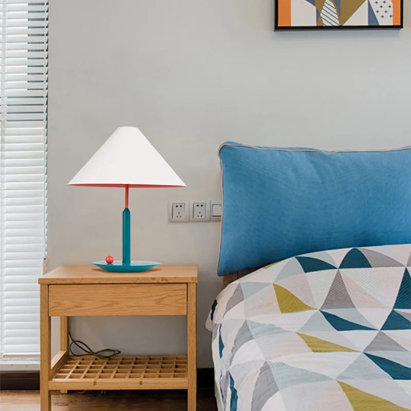 lampe à poser scandinave en métal avec ampoule led - vue 7 sur 8