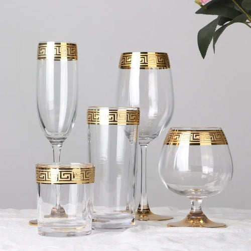 Verre à vin cristal style europeen bord argent