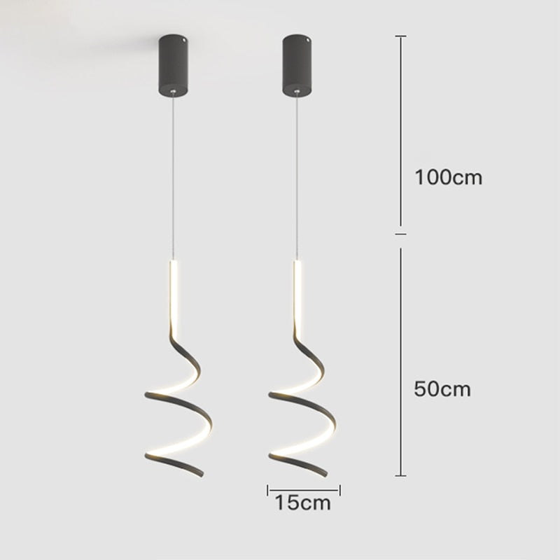 Suspension design LED minimaliste ondulé Polino - vue 8 sur 9