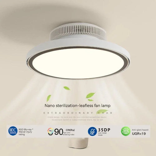 ventilateur de plafond moderne avec éclairage led réglable et stérilisation