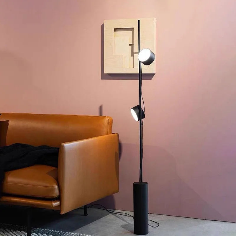 Lampadaire design nordique créatif noir lampadaire simple lampe d'angle étude chevet décoration salon lampe de lecture - vue 4 sur 7