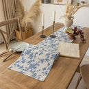 Chemin de table motif porcelaine florale style asiatique