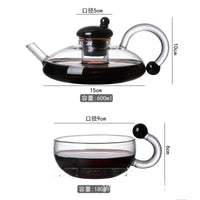 theiere en verre resistante chaleur avec filtre 450ml