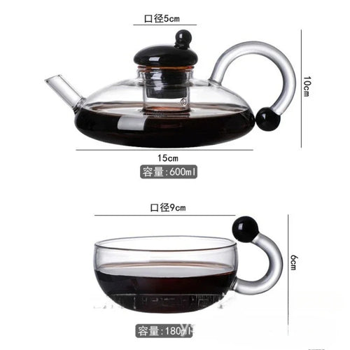 theiere en verre resistante chaleur avec filtre 450ml