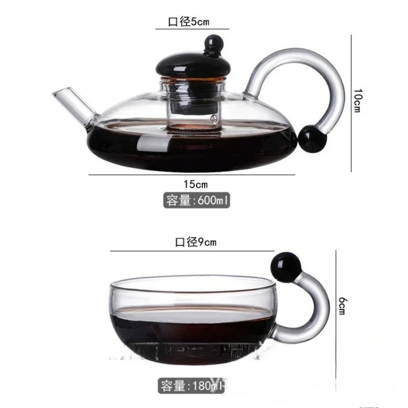 theiere en verre resistante chaleur avec filtre 450ml