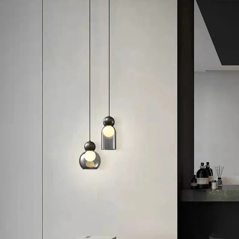 lampe suspendue en verre moderne pour décoration intérieure réglable - vue 2 sur 10