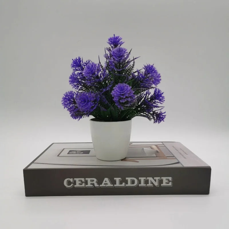 plantes artificielles bonsaï pot herbe décoratif pour bureau et jardin - vue 8 sur 8