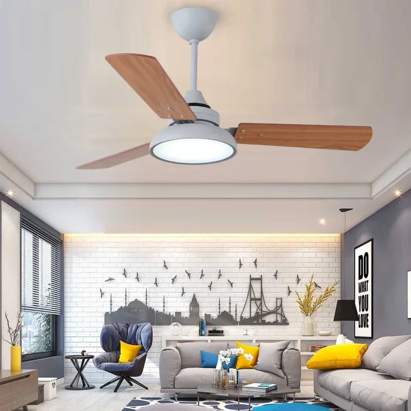 ventilateur de plafond moderne avec lumière et télécommande