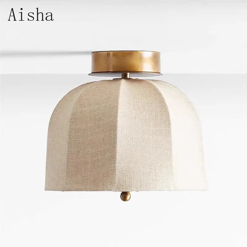 plafonnier en tissu lin américain pour une décoration artistique élégante - vue 4 sur 8