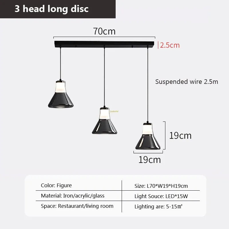 suspension en verre à plusieurs têtes pour intérieur moderne - vue 12 sur 23