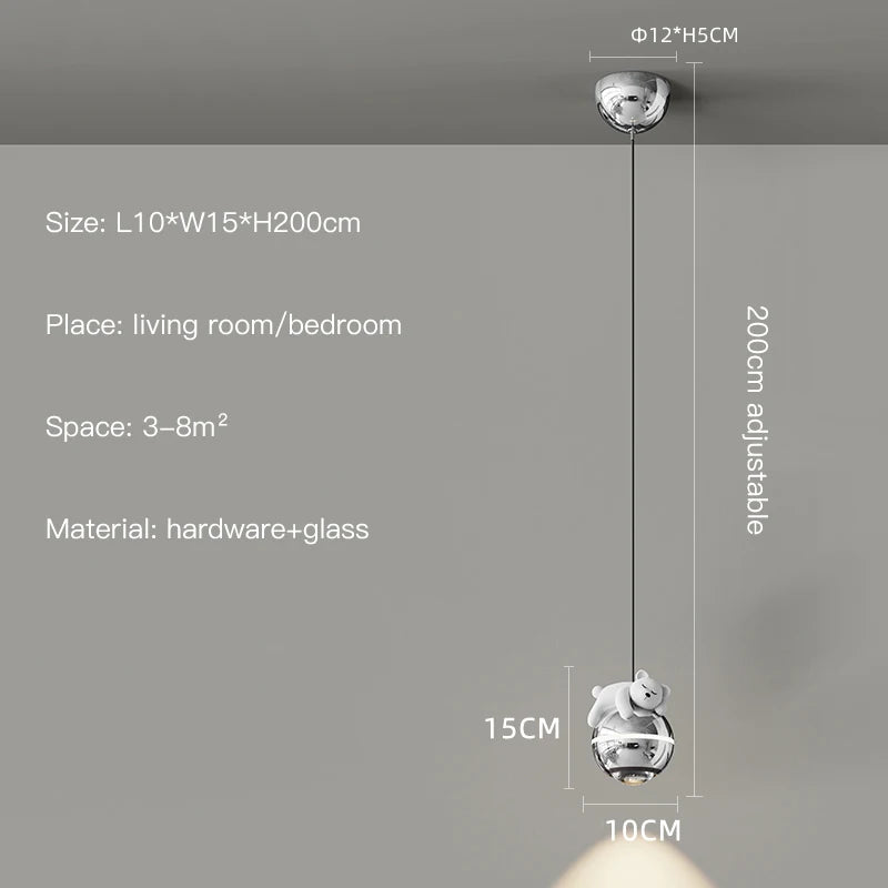 lustre moderne led design astronaute petites suspension - vue 10 sur 18