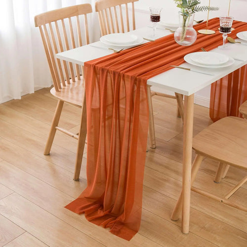 Chemin de table mousseline transparente style boheme couleur