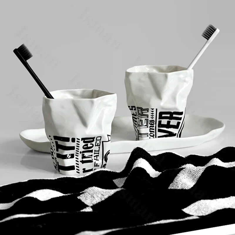 accessoires en céramique d'art origami pour salle de bain haut de gamme - vue 4 sur 15