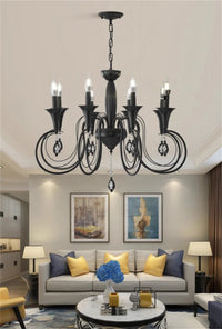 lustre en fer de style campagnard européen et américain pour intérieur