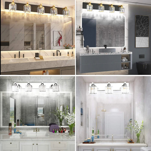 Applique murale miroir de salle de bains en cristal moderne - vue 8 sur 14