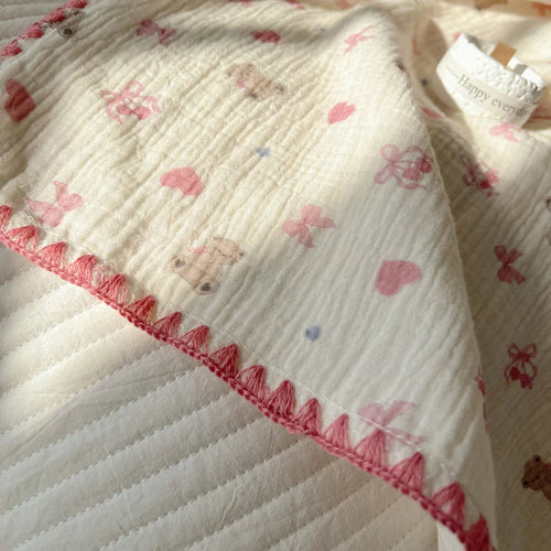 plaid coton gaufré motifs carreaux enfants été maison