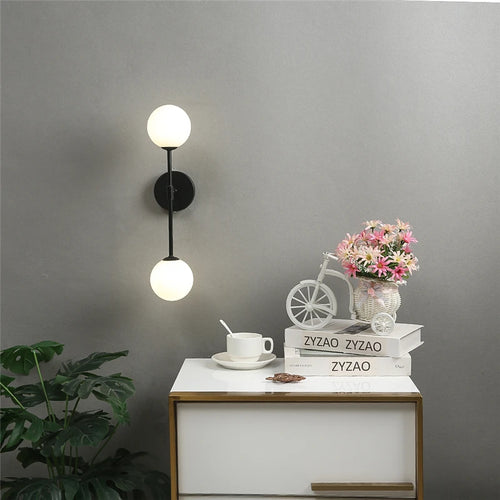 Applique murale post-modernes LED applique murale en verre Simple doré avec ampoule G9 nordique créative chambre salon allée lampe de chevet - vue 5 sur 10