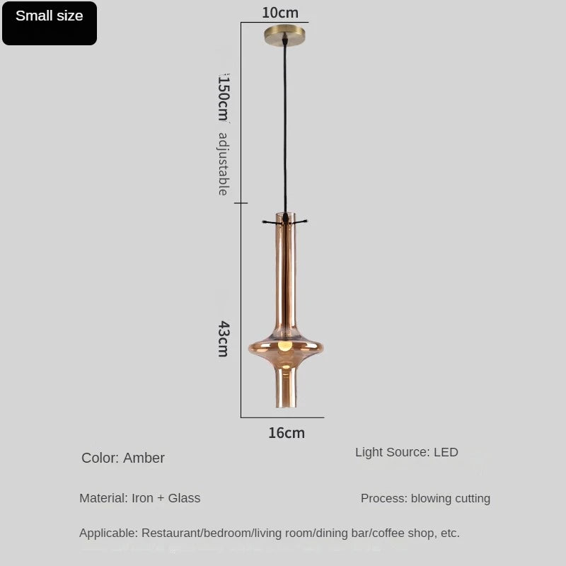 lustre en verre à joint en bambou créatif pour décoration intérieure - vue 12 sur 12