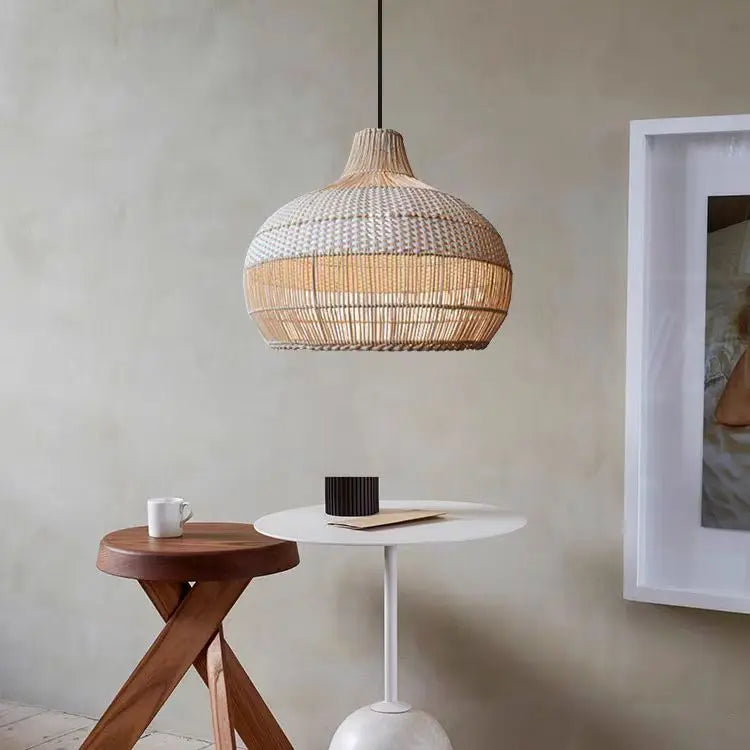 suspension en osier japonais tissée à la main pour décoration intérieure - vue 5 sur 15