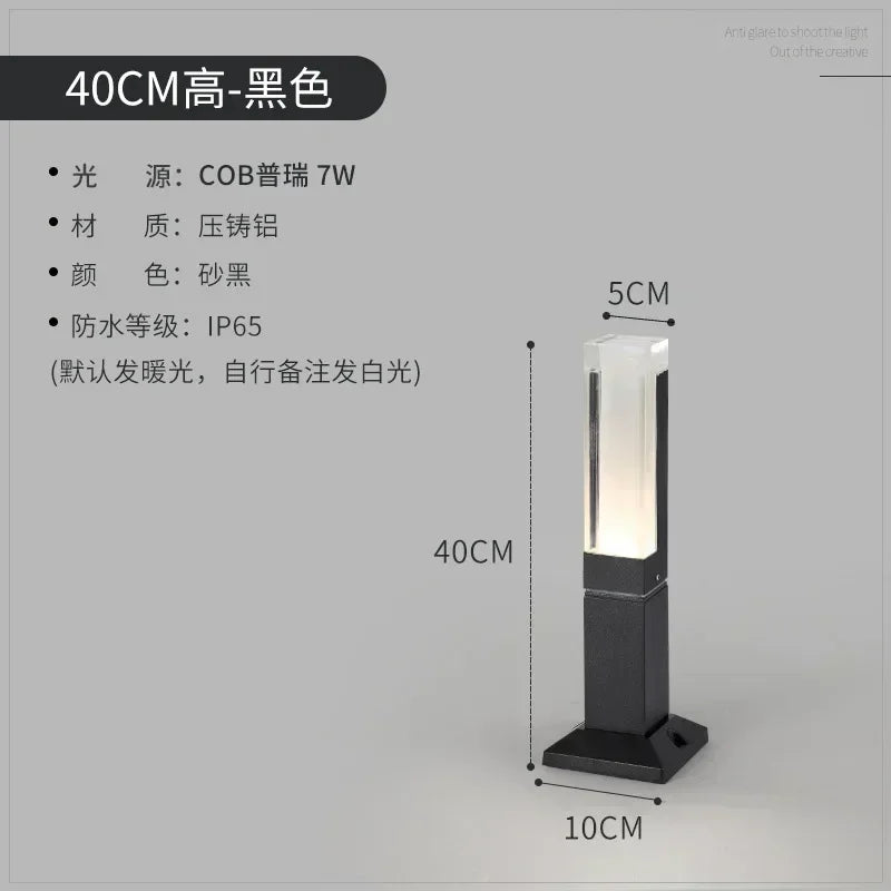 lampe de jardin led avec détecteur de mouvement étanche en aluminium - vue 10 sur 12