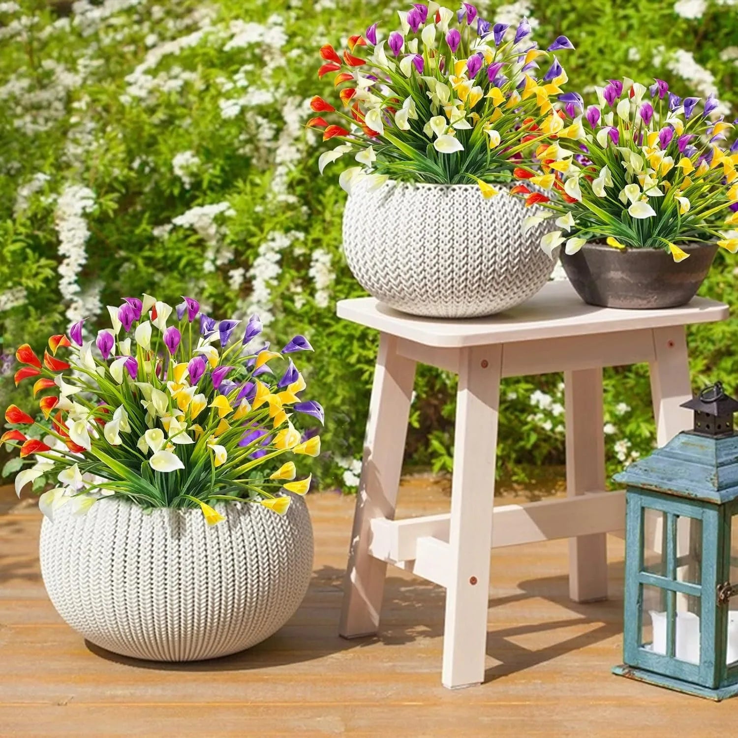 bouquet de lys calla artificiels pour décoration intérieure et extérieure - vue 7 sur 12