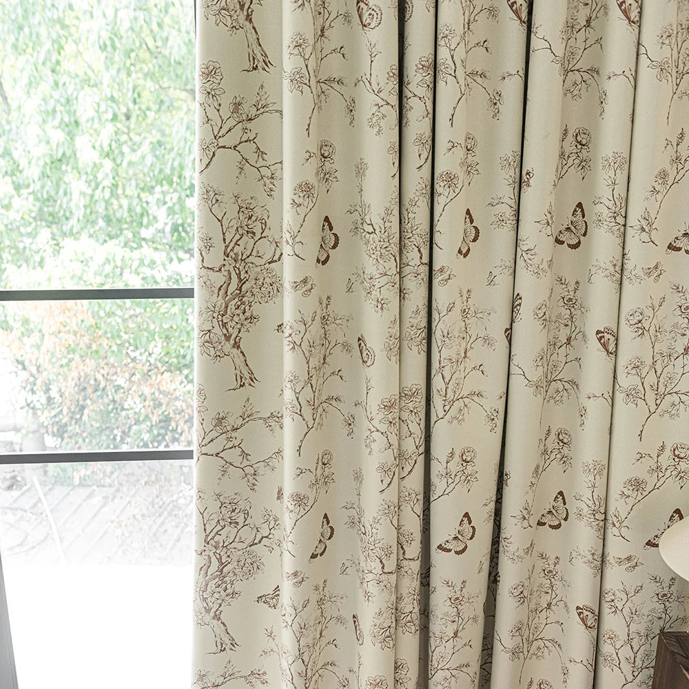 Rideau occultant floral moderne pour salon chambre - vue 3 sur 7