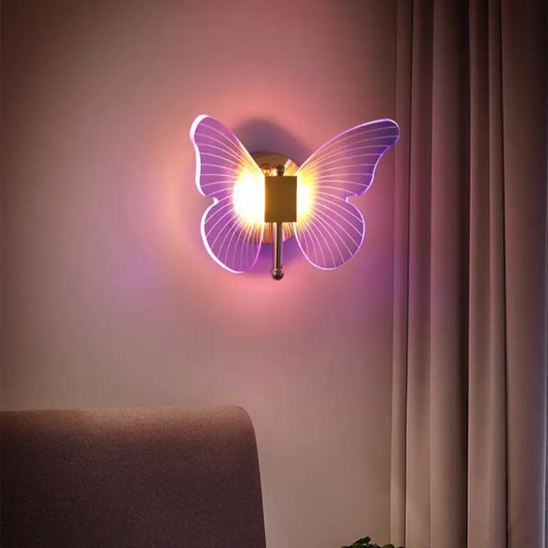 applique murale LED papillon intérieur nordique style cuivre - vue 3 sur 8