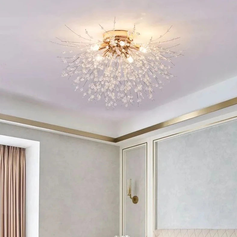 plafonnier nordique en cristal forme pissenlit lustre moderne décoratif - vue 3 sur 14