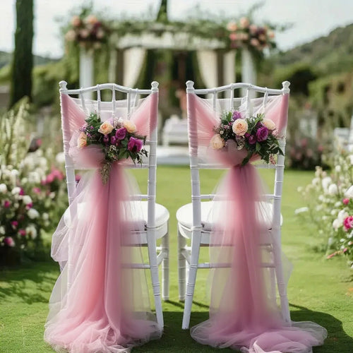 Chemin de table gaze transparente blanc mariage fête