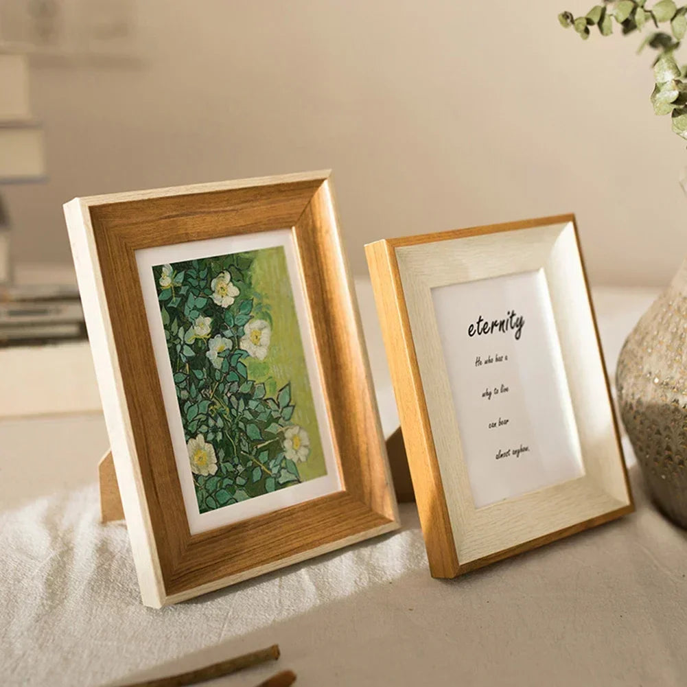 cadre photo en résine avec support en bois décoratif - vue 4 sur 6