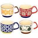 ensemble tasses japonaises céramique motif floral rétro 300ml
