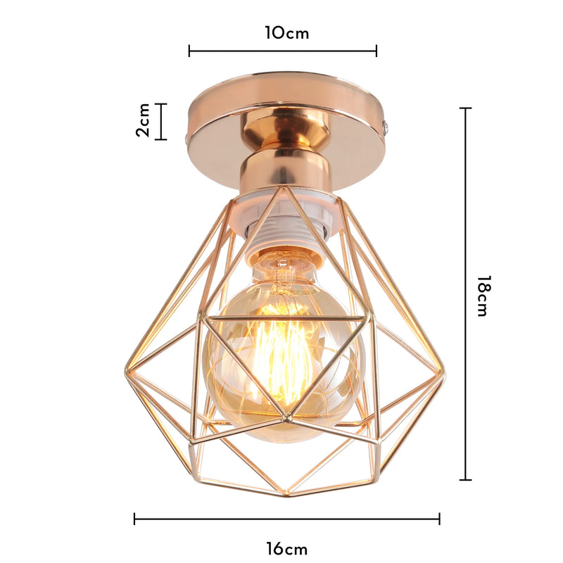 plafonnier encastré rustique industriel vintage en métal pour intérieur créatif