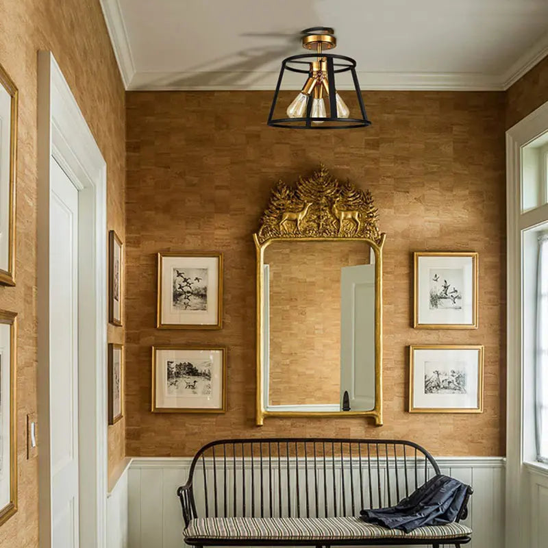 Style américain Rural rétro plafonnier Style industriel ferme couloir Restaurant cuisine chambre balcon plafonnier - vue 8 sur 8