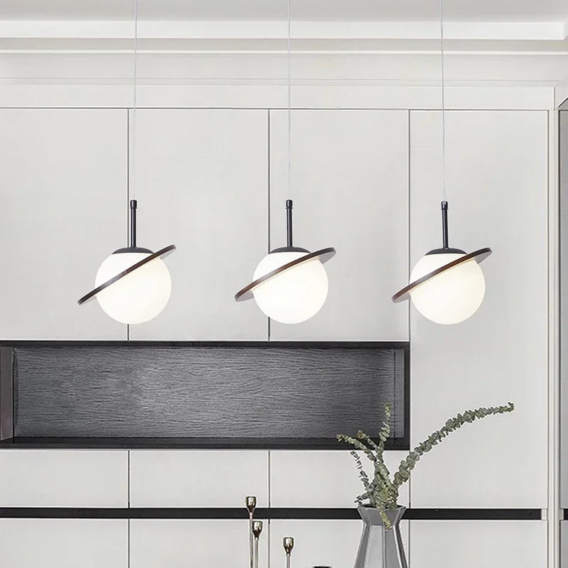 lampe à poser créative en bois et boule blanche décorative pour intérieur - vue 4 sur 12