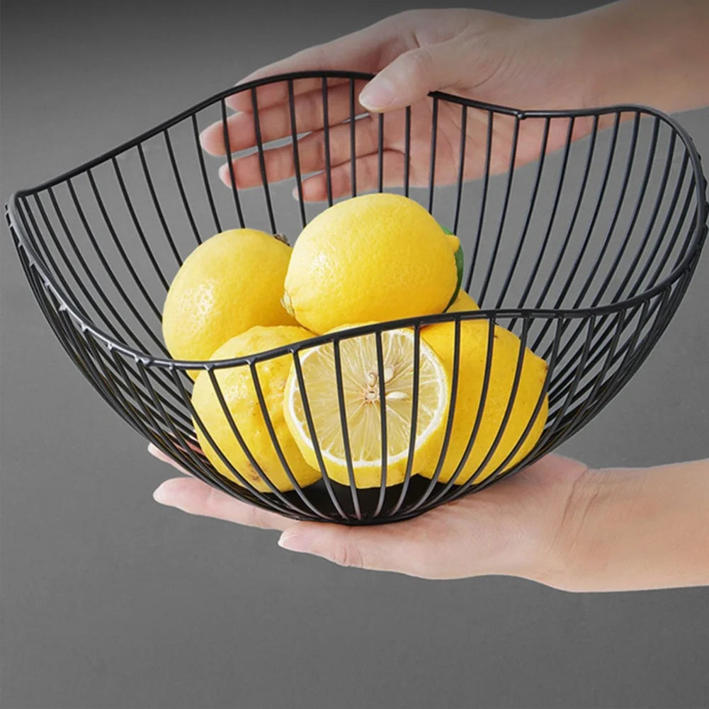 corbeille à fruits en métal pour rangement et décorations variées