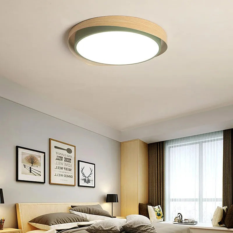 Plafonnier LED nordique moderne Macaron rond rond bord géométrique plafonniers salon chambre Luminaire décoratif d'intérieur - vue 7 sur 18