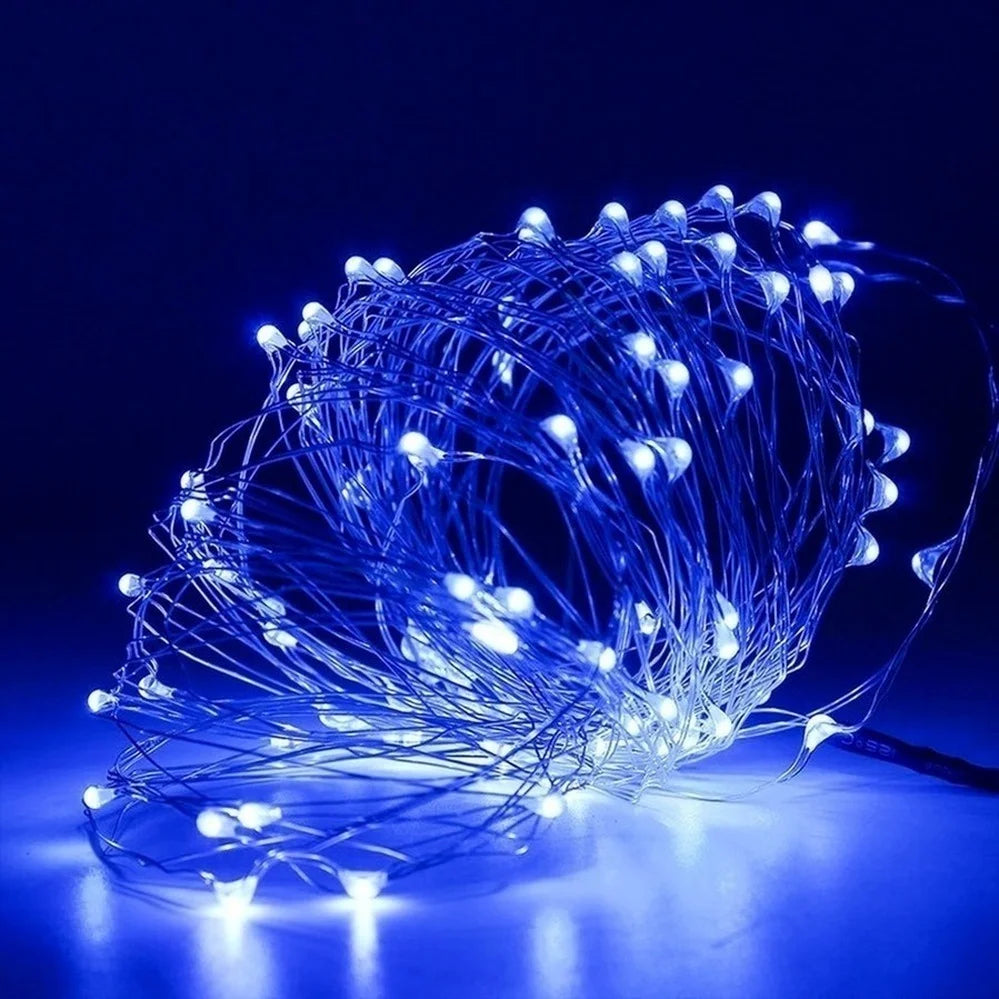 guirlandes lumineuses à led en fil de cuivre pour décorations festives - vue 7 sur 12
