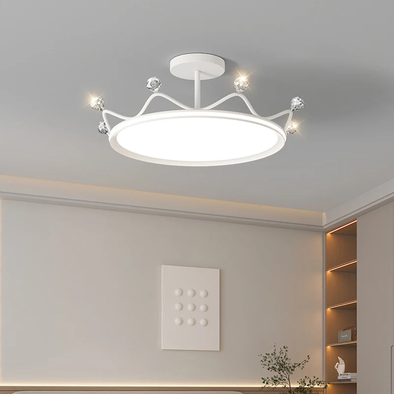plafonnier en forme de couronne pour chambre d'enfant princesse protection des yeux - vue 5 sur 9