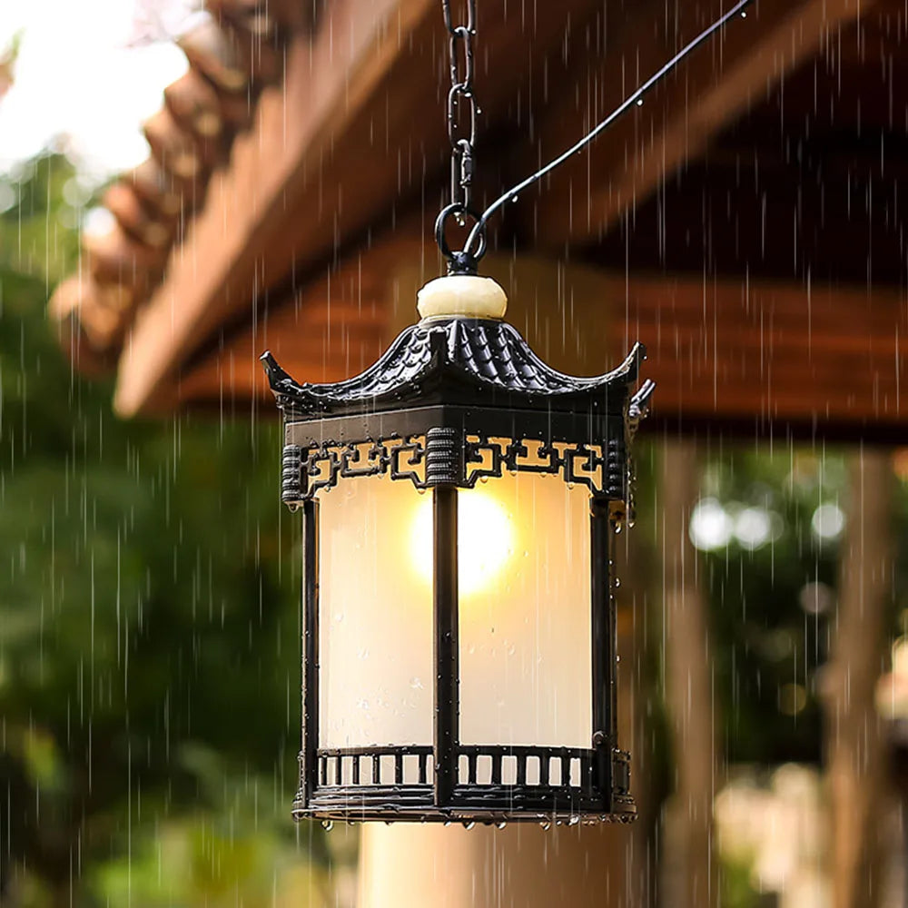 plafonnier vintage européen pour extérieur jardin et balcon - vue 4 sur 10
