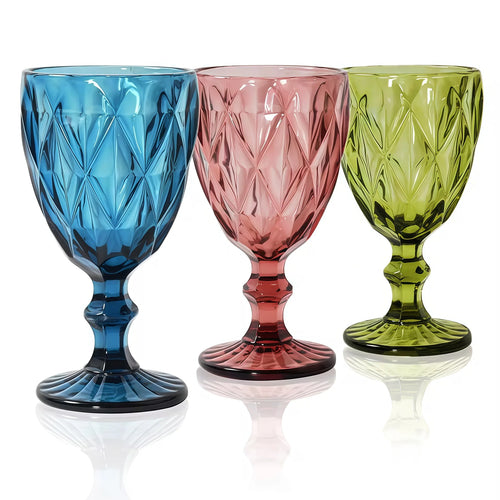 Verre à vin relief épais style rétro européen