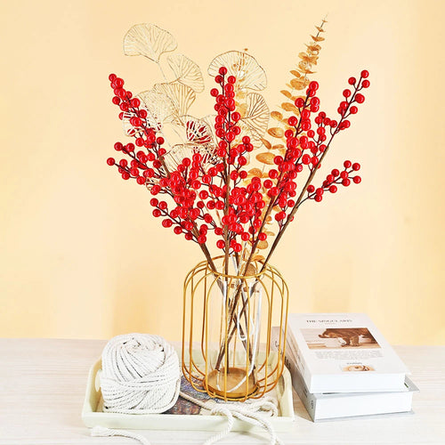 branche de fruits rouges artificiels pour décoration de Noël et récoltes - vue 3 sur 11