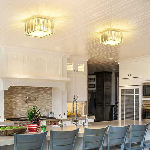 Moderne Simple Cristal Lampe Carrée Plafond Lustre De Luxe Plafonniers Salon Chambre Décorative Led Éclairage Intérieur - vue 4 sur 6