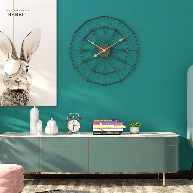 horloge murale géométrique style industriel pour décoration moderne - vue 5 sur 7