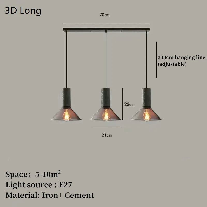 lampe suspendue en béton industriel avec abat-jour en fer - vue 14 sur 29