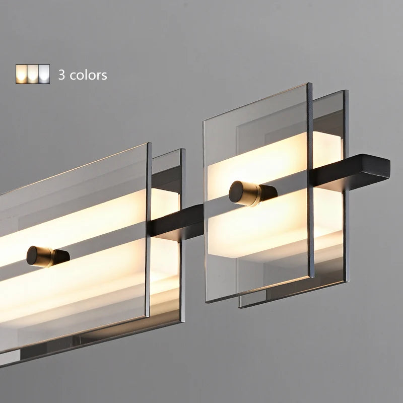 lustre minimaliste italien en cuivre et verre moderne - vue 5 sur 8