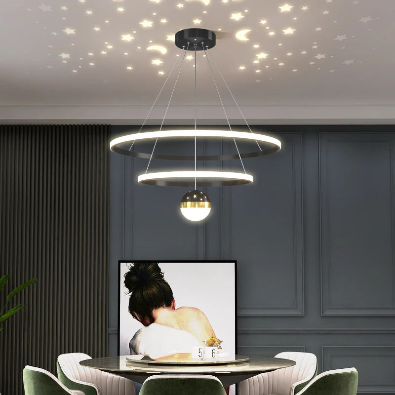 suspension design ronde en led pour décoration moderne - vue 2 sur 12