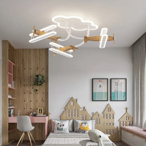 Plafonnier avion télécommande chambre enfants